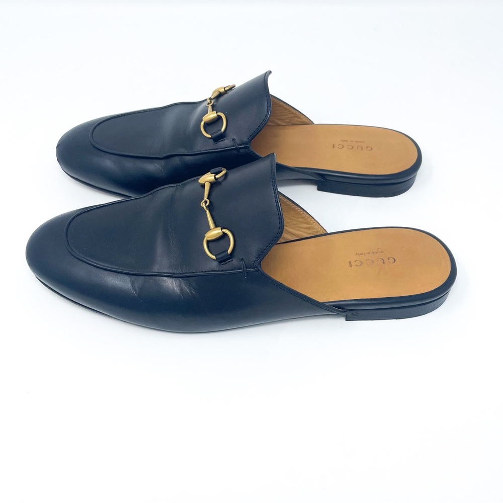 GUCCI Authenticated Princetown Black Leather Horsebit Loafer Mule 10.5 - Picture 2 of 11